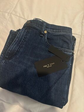 NWT rag & bone Mid Indigo Straight-Leg Jeans